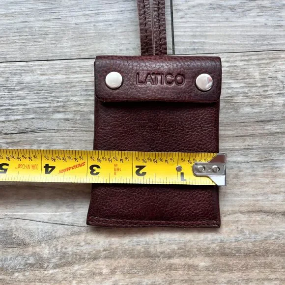 Latico Leather Card Holder Wristlet Charm Brown Snap Minimal Wallet $55 Wristlet - Picture 6 of 8